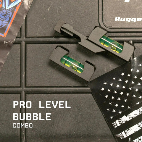 Scope Leveling Kit with Picatinny Bubble Levels on a textured surface, for quick setup and precision on your rifle