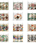 Dope 20 Oz Tumbler Sublimation Wrap Bundle With Ready To Press Transfers For Straight And Skinny Tumblers, 50 Piece Variety Pack, Dual Side Designs, 9.3x8.2 Printing Area, Perfect Sub Transfer Kit, featuring diverse artwork designs