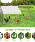 Durable Metal Chicken Coop 86 By 40 By 40 Inch With Waterproof Cover Walk In Poultry Cage Outdoor Backyard Farm Enclosure