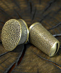 Close-up of hand-cast bronze finger guard and pommel from Finger Guard Bolster And Pommel Knife Making Set Hand Cast Bronze Dirk 1