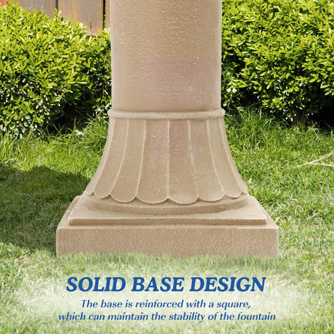 Solid base design of Three Tier Outdoor Water Fountain Cascade For Patio And Yard, Large Floor Standing Resin Bubbler