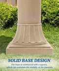 Base of Solar Water Fountain Outdoor Garden Decor Three Tier Cascading Bubbler Waterfall With Pump For Patio And Backyard Forty Eight Point Four Inch Tall Resin Floor Standing Fountain