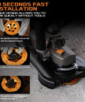 Concrete Angle Grinder 5 Inch With 11.5 Amp 1400W Motor Diamond Cup Wheel installation process showing quick tool setup.