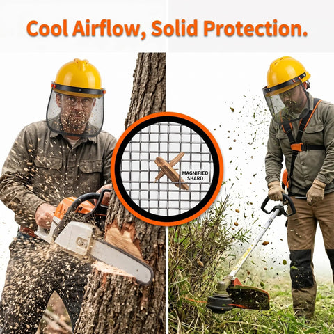Universal Hard Hat Face Shield Attachment Kickass Flip Up Protective Visor With Solid Aluminum Bracket And Heavy Duty Steel Mesh Guard Built Tight For Construction And Landscaping Crews