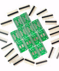 10-Piece SOP20 SSOP20 TSSOP20 To DIP20 PCB Adapter Kit For SMD To DIP Conversion with double-sided FR4 proto boards and pin headers