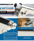 Soft Close Cabinet Damper 5 Pack Polished Nickel Finish Easy Install for Cabinets With Fully Concealed Self Closing Hinges No Sweat Hinge Side Mount in Top or Bottom Corner