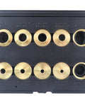 Solid Brass Router Bushing Set With Guide Bearings, 10 Piece, Pro Grade Machined, Includes Two Lock Nuts And A Full Range Of Sizes