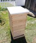 Telescoping Beehive Cover For 10 Frame Honeybee Hives Fully Assembled Amish Made In USA With Metal Top And Pine Interior White Finish