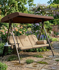 Heavy Duty RipLock 350 Replacement Canopy Top Cover For Abba Patio 3 Person Swing APSW09T Nutmeg Custom Fit Weatherproof