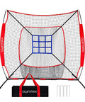 7x7 Ft Baseball And Softball Practice Net With Detachable Bow Frame for Batting Hitting and Pitching, carry bag included
