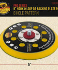 5 Inch Hook And Loop Dual Action DA Backing Plate Pad With 8 Hole Dustless Pattern and low profile edge