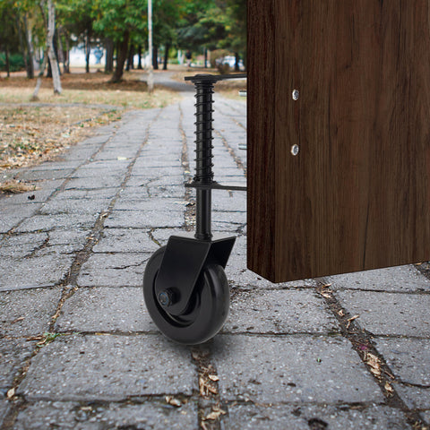 Heavy Duty Gate Wheel Caster With Spring Loaded Mechanism, 360 Degree Swivel Rubber Wheel For Wooden Barn Gates, installed on gate