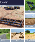 6 Foot Drag Harrow Driveway Grader Heavy Duty Tow Behind Landscape Rake for ATV UTV Tractor in various terrains