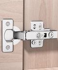 2 Pack Full Overlay Soft Close Cabinet Hinges For Frameless European Kitchens Clip On 35mm Cup 3D Adjustment Concealed Nickel Plated