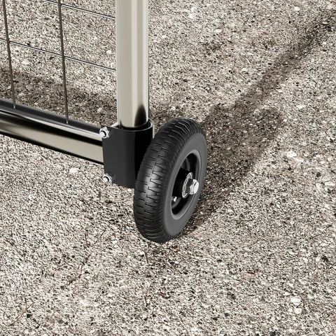 8 Inch Gate Wheel Caster For 1 5/8 To 2 1/2 Inch Round Tube Gates, Heavy Duty 300 Lb Capacity With Screws And Wrenches, Black Wheel