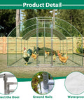 Sturdy Walk In Chicken Coop Run With Waterproof Cover And Lockable Door Beefy Heavy Duty Galvanized Steel Frame in garden setting