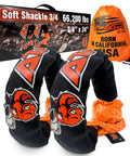 Soft Shackle With 66,200 Lbs Breaking Strength 3/4 Inch By 24 Inch - 2 Pack displayed with packaging and storage bag
