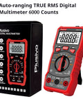 6000 Counts Digital Multimeter Auto Ranging TRMS with box packaging and LCD display for AC DC voltage, current measurement