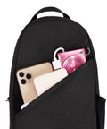 Black Anti Theft Sling Bag With Locking Zippers, Slash Resistant Panels, RFID Blocking Slots, quick access pocket with phone and camera