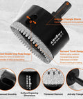 ASNOMY 50 mm diamond hole saw (front view) with serrated teeth and anti-slip triangle shank; part of a 10-piece EVA mold set