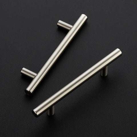 25 Pack 6 Inch Brushed Nickel Cabinet Pulls Stainless Steel Kitchen Drawer Handles With Center Mounting Template Euro Style