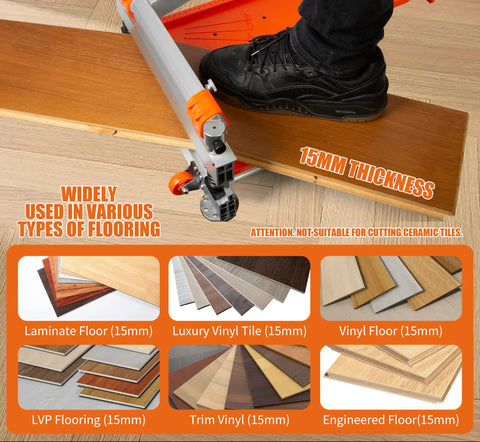 13 Inch Pro Vinyl Floor Cutter No Dust No Noise No Electricity Multi Angle Cuts For Laminate Vinyl And More in use on flooring