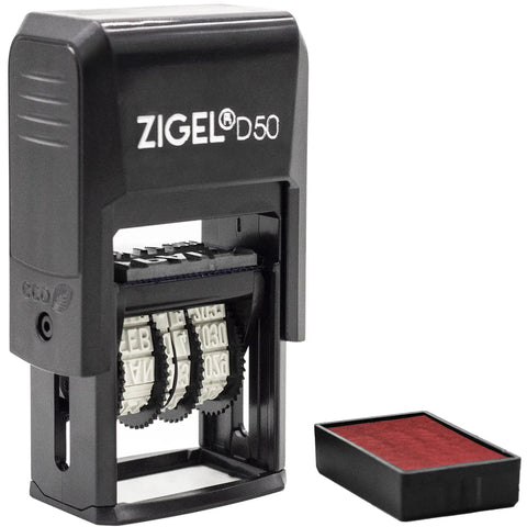Fresh Custom Message Date Stamp With Slick Self Inking Design and Easy Refillable Red Ink Pad for Office Desks