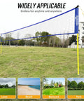Regulation 20Ft Badminton Net Set For Backyard Portable Outdoor Play With Heavy Duty Steel Poles Windproof Stakes and Ropes