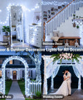Ultra Long 168Ft 600 LED Cool White String Lights With Remote Plugin Twinkle Outdoor Indoor For Trees and Decor
