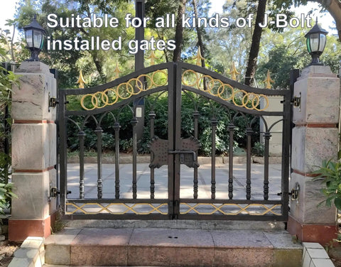 Heavy Duty T Bolt Gate Hinges Pair Handles 700 Lbs Load Bearing Thickened Solid Carbon Steel for J-Bolt installed gates.
