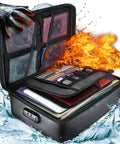 Open Go To Fireproof Document Organizer With Lock Safe For Home Office And Travel Multi Layer Portable Filing Storage