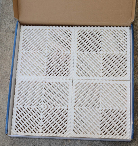 Box of Vented Interlocking Radiator Cover Tiles Set For Home And Office, No Tools Needed, Super Easy Install, White 30 Tile Pack