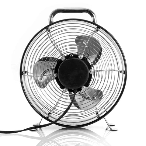 Beefy High Velocity Dual Speed Metal Drum Fan With Sleek Design And Quiet Operation, Durable Metal Construction, 12 Inch Air Circulator front view