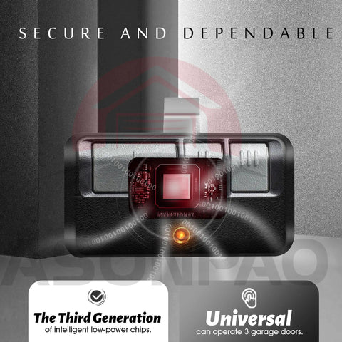 Front view of Two Pack Universal Garage Door Opener Remote Works With Chamberlain LiftMaster And Sears Craftsman