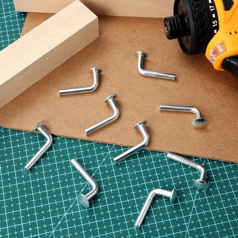 Heavy Duty Pallet Rack Safety Pins J Bolt Drop Pin Set Rust Proof Iron M5 for Warehouse Shelving Units on table
