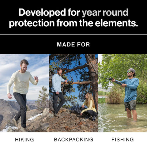Men's UPF 50+ ProtectUV Mega Solar Long Sleeve Shirt With Melanoma Foundation Seal Of Approval for hiking, backpacking, and fishing.