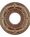 Verona Bronze Ceiling Medallion With Aged Gold Leaf Accents, 12 Inch Diameter, 1.25 Inch Thick, Leaf Motif For Chandeliers