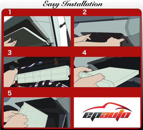Installation steps for Premium Cabin Air Filter With Activated Carbon Replacement For Subaru Toyota And Mitsubishi Vehicles