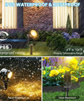 Plug And Play Low Voltage Landscape Lighting Kit With 8 X 3W LED Spotlights, 24V Smart Transformer, IP65 Waterproof Outdoor Lights