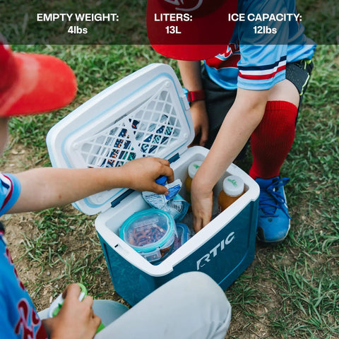 Kids using Road Trip 8 Qt Personal Cooler Compact And Lightweight Insulated Ice Chest That Fits Up To 12 Cans for snacks outdoors