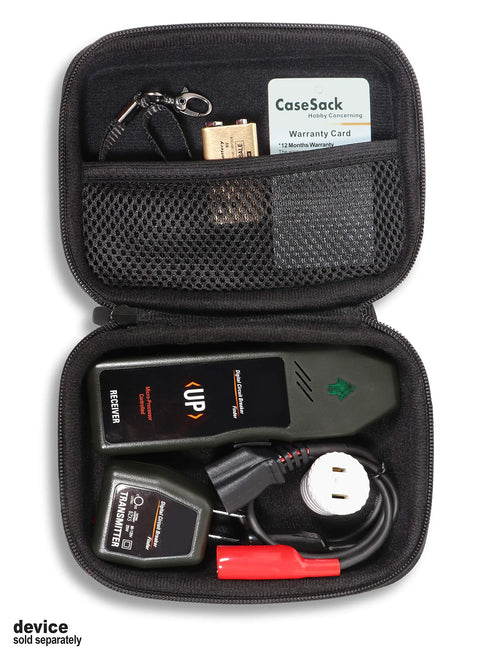 Open view of compact carry case for ET300 Circuit Breaker Finder and Southwire Adapter Kit with mesh pocket, tools inside.