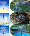 All-In-One Pond Filter With Submersible Pump And Fountain Kit For Outdoor Ponds, Koi Ponds, Three Water Patterns, Color Light, 660 GPH