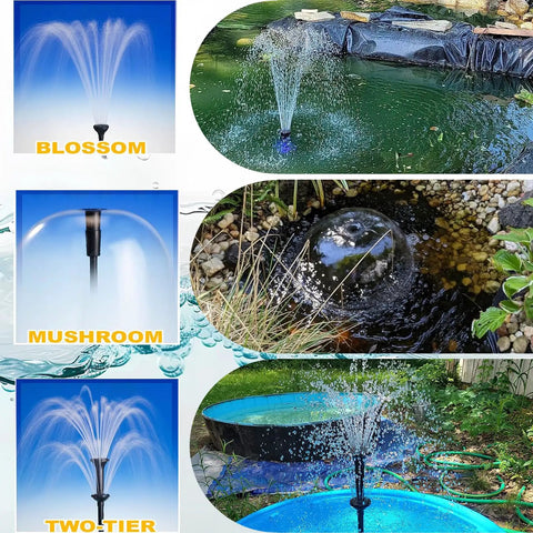 All-In-One Pond Filter With Submersible Pump And Fountain Kit For Outdoor Ponds, Koi Ponds, Three Water Patterns, Color Light, 660 GPH