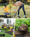 Deep Digging Spade For Garden And Yard Work Narrow Shovel With Serrated Edge For Easy Root Cutting Deep Holes And Transplants