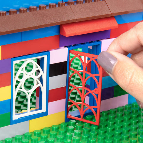 Hand assembling Over 500 Building Blocks With Windows Doors And Roof Pieces For Mega Modular House Builds Tight Fit Compatibility With Major Brands STEM Toy For Kids Birthday Gift Idea