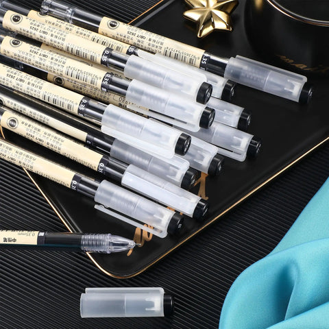 12 Pack 0.35mm Black Gel Ink Pens Extra Fine Point for Office and School Use Slick Roller Ball Style Precise Writing