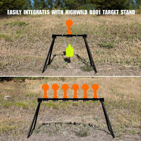 Three Eighths AR500 6 Inch Classic Popper Steel Target auto reset orange for pistols and rifles set on target stand