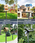Heavy Duty 1 Inch Bird Feeder Pole 63 Inch Adjustable Backyard Stand With 10 Inch Base Black Weatherproof Metal Mounting Kit