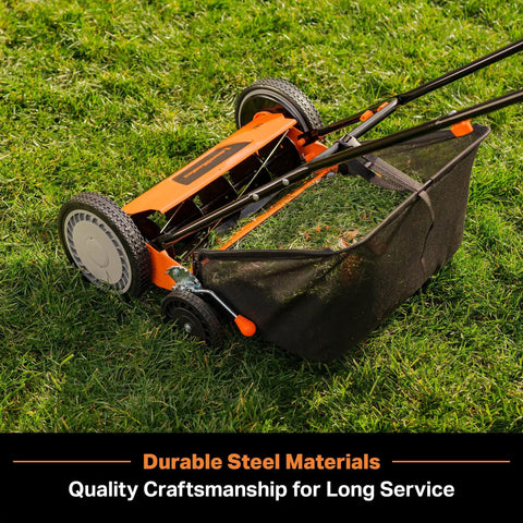 Push Reel Lawn Mower With An 18 Inch Deck And 5 Blades For A Clean Scissor Like Cut Designed For Small Lawns 9 Cutting Positions