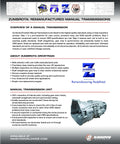 Manual transmission unit for remanufactured gearboxes on a specification sheet